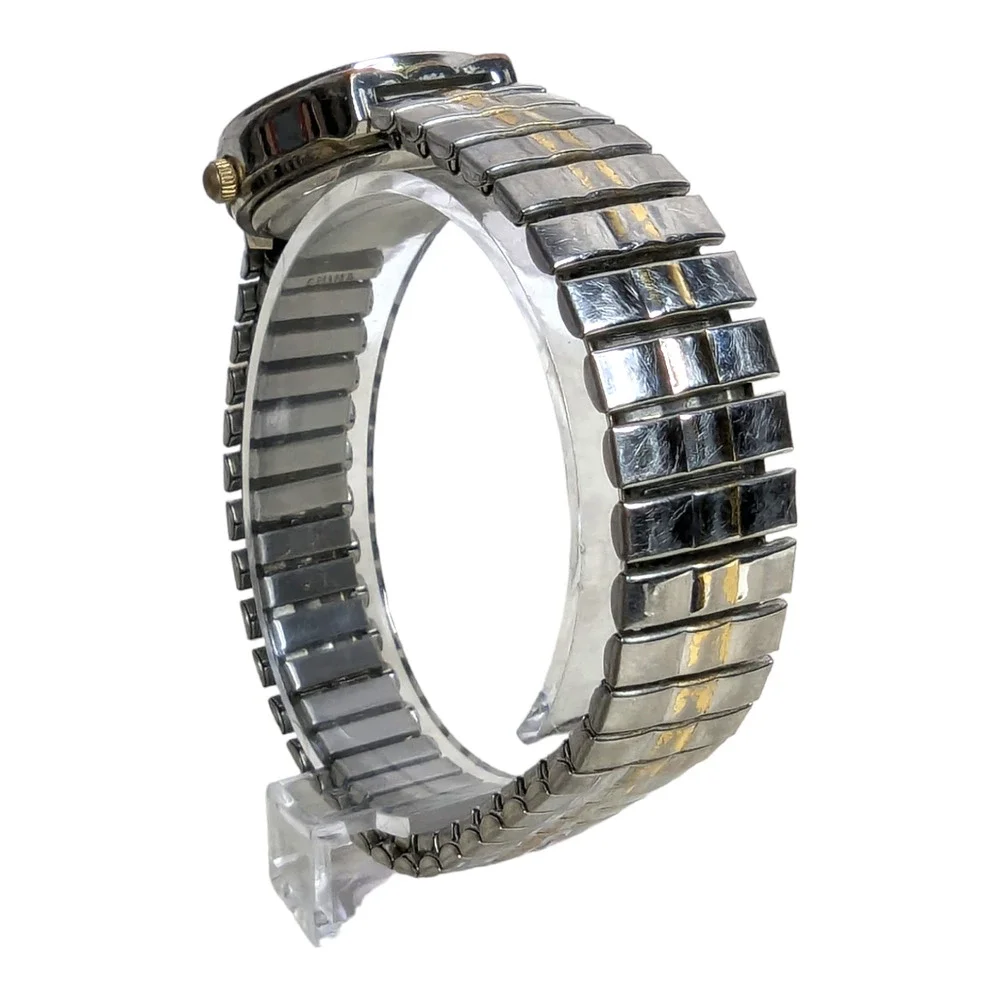 Accutime Watch Corp Unisex 2 Tone Metal Expansion Band Wrist Watch‎ - Picture 4 of 5